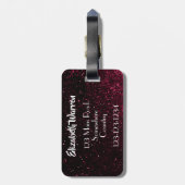 Chic-rosa u. schwarze des Nachthimmel-| Gepäckanhänger (Rückseite vertikal)