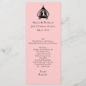 Chic Rosa und Black Wedding Table Menu Menükarte (Vorderseite)