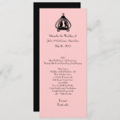 Chic Rosa und Black Wedding Table Menu Menükarte (Vorne/Hinten)