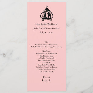 Chic Rosa und Black Wedding Table Menu Menükarte
