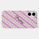 Chic Rosa und Gold geometrisches Blumenmuster Case-Mate iPhone Hülle (Rückseite (Horizontal))