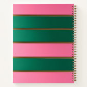 Chic Rosa und grün gestreift Notizblock (Rückseite)