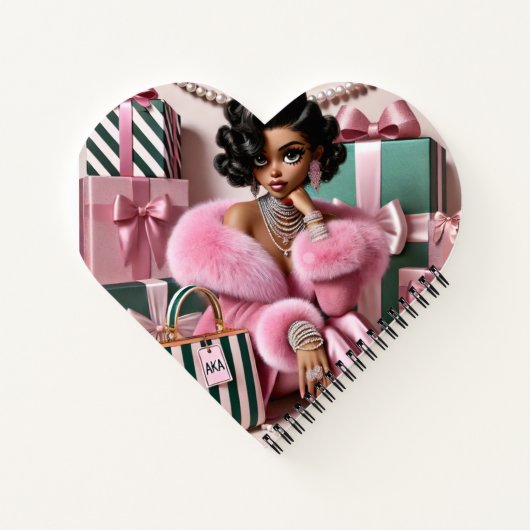 Chic Rosa und Grün Notizblock (Rückseite)