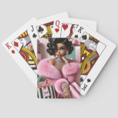 Chic Rosa und Grün Spielkarten (Rückseite)