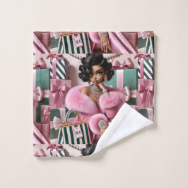 Chic Rosa und Grün Waschlappen