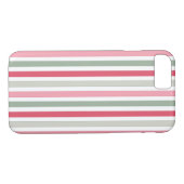 Chic Rosa und grüne Streifen Case-Mate iPhone Hülle (Rückseite (Horizontal))