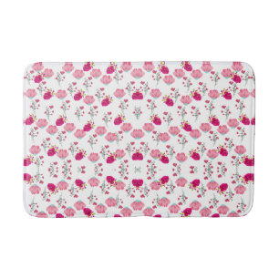 Chic rosa und rot floraler Druck nahtlos Muster Badematte