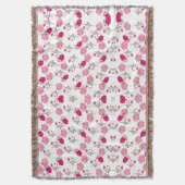 Chic rosa und rot floraler Druck nahtlos Muster Decke (Vorderseite Vertikal)