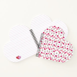 Chic rosa und rot floraler Druck nahtlos Muster Notizblock