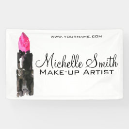 Chic rosa und schwarz Aquarellpinsel Makeup Banner