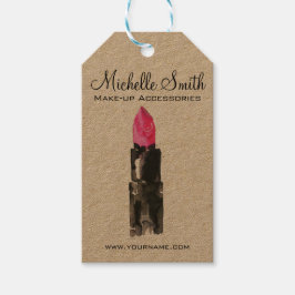 Chic rosa und schwarz Aquarellpinsel Makeup Geschenkanhänger