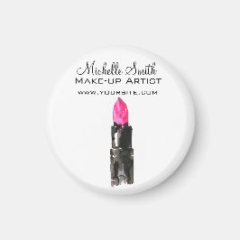 Chic rosa und schwarz Aquarellpinsel Makeup Magnet