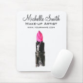 Chic rosa und schwarz Aquarellpinsel Makeup Mousepad (Mit Mouse)