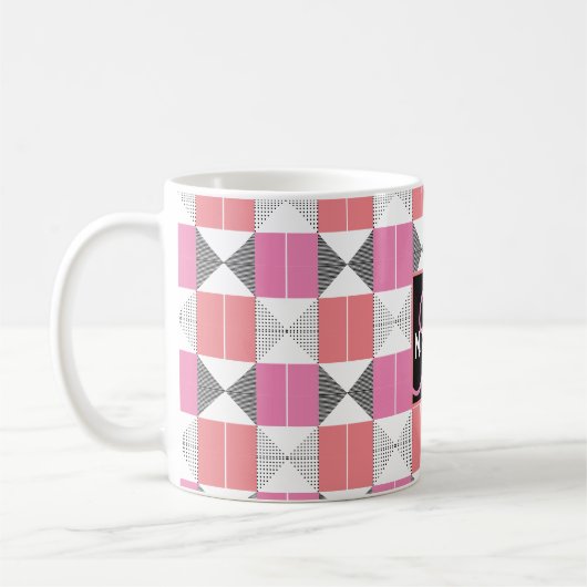 CHic rosa und schwarz moderne geometrische mit Mon Kaffeetasse (Links)