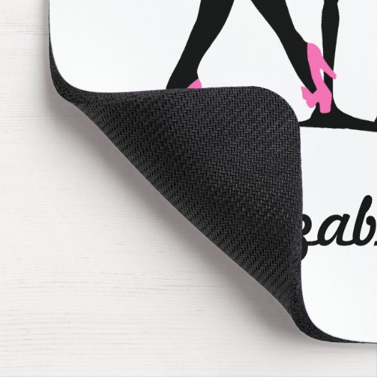 Chic-rosa und schwarze Frau der Mode-Silhouette Mousepad (Ecke)