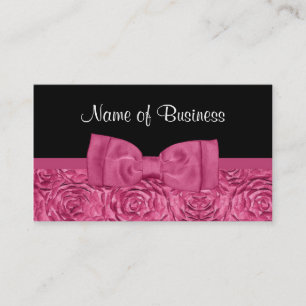 Chic Rosa und Schwarze Rose mit Girl Bow Visitenkarte