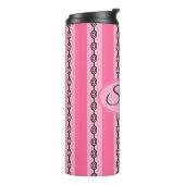 Chic rosa und schwarzes Mod-Muster, benutzerdefini Thermosbecher (Nach links gedreht)