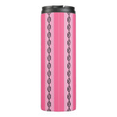 Chic rosa und schwarzes Mod-Muster, benutzerdefini Thermosbecher (Rückseite)