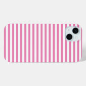 Chic Rosa und Weiß gestreift Case-Mate iPhone Hülle (Rückseite (Horizontal))