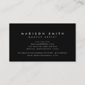 Chic Rosa und weiße Streifen mit schwarz Visitenkarte (Rückseite)