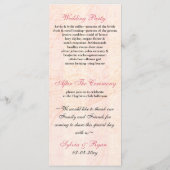 Chic rosa Vogelkäfig, Liebesvögel Hochzeitsprogram Programm (Rückseite)