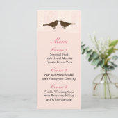 Chic rosa Vogelkäfig, Liebesvogelkarten Menükarte (Stehend Vorderseite)