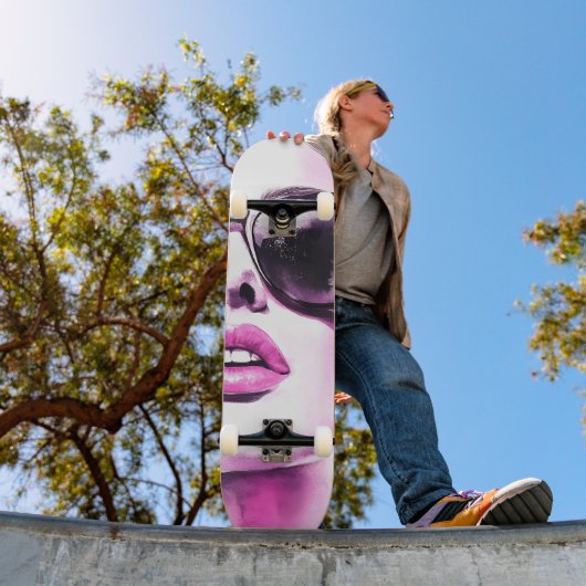 Chic rosa Wasserfarbe Mode Frau Sonnenbrille Skateboard (Außenbereich 1)