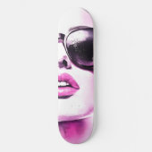 Chic rosa Wasserfarbe Mode Frau Sonnenbrille Skateboard (Vorderseite)