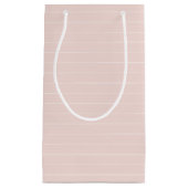 Chic Rosa Weiß dünne Streifen niedlich gürtig Kleine Geschenktüte (Vorderseite)
