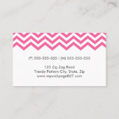 Chic rosa Zickzack Musterprofil-Visitenkarte Telefonnummerkarte (Rückseite)
