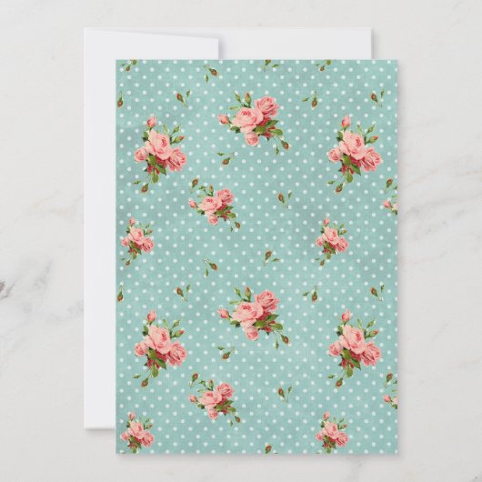 Chic Rose Blue Vintage Wedding Einladung (Rückseite)