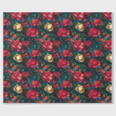 Chic Rose Blume Einzigartiges Wrapping Paper Geschenkpapier (Flach)