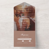 Chic Rose Blush Foto Hochzeit All In One Einladung (Innen Boden)