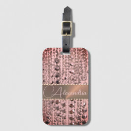 Chic Rose Blush Stringperlen Gepäckmarke Gepäckanhänger