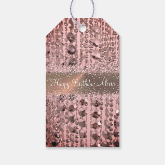 Chic Rose Blush Stringperlen Geschenkanhänger (Vorderseite)