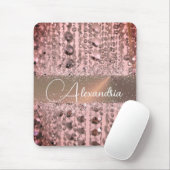 Chic Rose Blush Stringperlen Glitterie Mousepad (Mit Mouse)