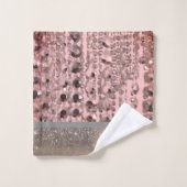 Chic Rose Blush Stringperlen Personalisiert Badhandtuch Set (Waschlappen)