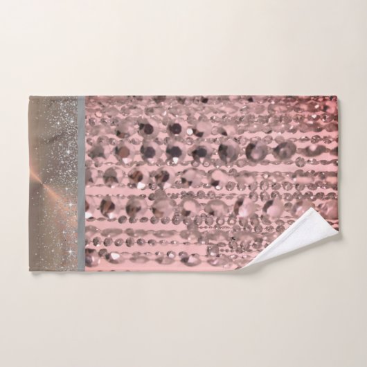 Chic Rose Blush Stringperlen Personalisiert Badhandtuch Set (Handtuch)