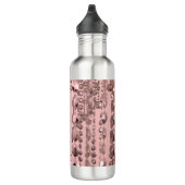 Chic Rose Blush Stringperlen Personalisiert Edelstahlflasche (Rechts)