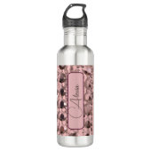 Chic Rose Blush Stringperlen Personalisiert Edelstahlflasche (Vorderseite)