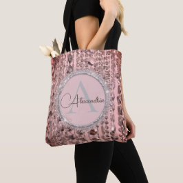 Chic Rose Blush Stringperlen Tote Beutel Tasche