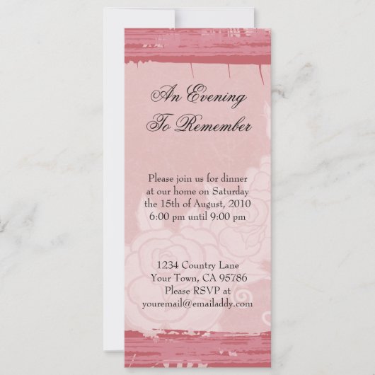 Chic Rose Dinner Party Einladung (Vorderseite)