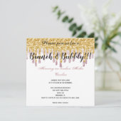 Chic Rose Dripping Gold zum Muttertag Einladung (Stehend Vorderseite)