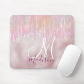 Chic Rose errötet Kristall Tropfen Monogramm Mousepad (Mit Mouse)