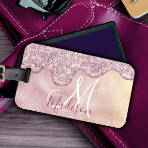 Chic Rose errötet ombre pink Tropfen tropfen Monog Gepäckanhänger