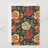 Chic Rose Floral 50Th Birthday Einladung (Rückseite)