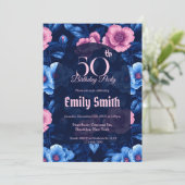 Chic Rose Floral Romantic Party Einladung (Stehend Vorderseite)