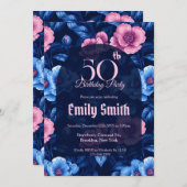 Chic Rose Floral Romantic Party Einladung (Vorne/Hinten)