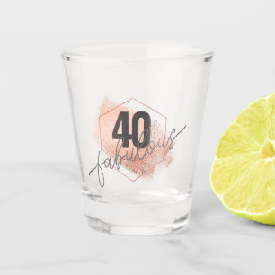 Chic Rose Gold 40 & fabelhafte Birthday Blush Pain Schnapsglas