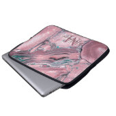 Chic Rose Gold Agate Geode Sparkle Monogram Laptopschutzhülle (Vorne Knopf)
